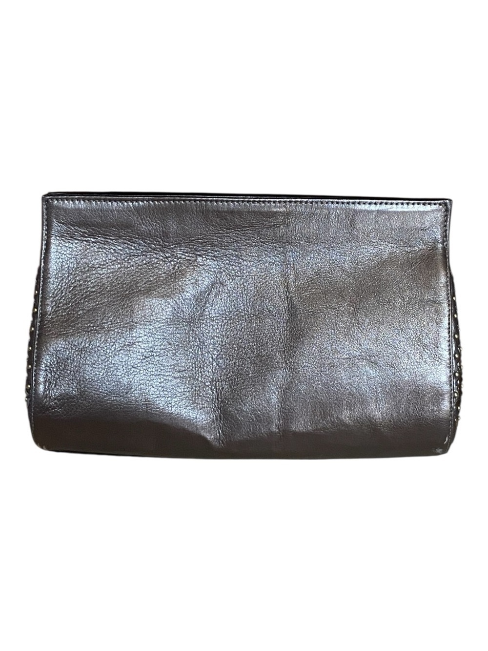 Calleen Cordero Womens Gold Metallic Embellished Clutch Purse Soft Leather